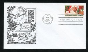 US 2064 Christmas Issue 1983 Santa Claus UA DRC Limited edition cachet FDC