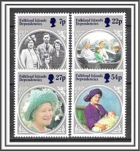 Falkland Islands Dependencies #1L92-1L95 Queen Mother Set MNH