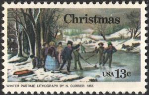 SC#1703 13¢ Winter Pastime Lithograph by N. Currier 1855 (1976) MNH