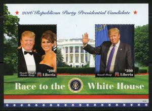 LIBERIA 2016 REPUBLICAN PRESIDENTIAL CANDIDATE SHEET OF TWO THE  TRUMPS  MINT