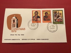 Cyprus First Day Cover Christmas 1979 Stamp Cover R43022