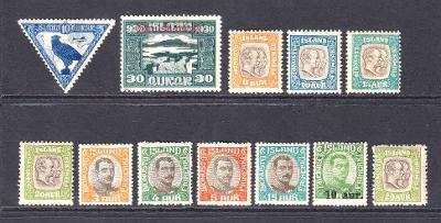 ICELAND C3//O68 OG H M/M VALUES TO $45 ALL DIFFERENT