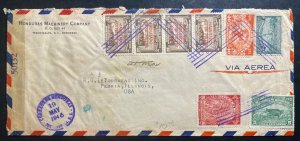 1945 Tegucigalpa Honduras Airmail Censored Cover To Pretoria IL USA