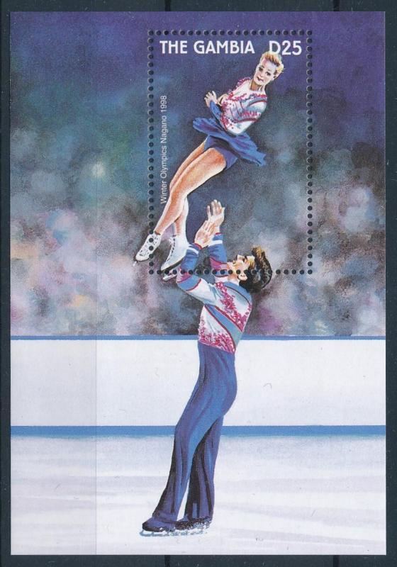 [75421] Gambia 1997 Olympic Winter Games Figure Skating Souvenir Sheet MNH