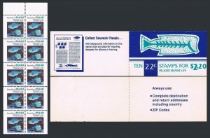 Palau 76b booklet,MNH.Michel 74-75d MH. Bump-head Parrot-fish,Triton Shell,1985.