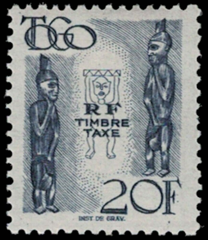 1947 FRENCH TOGO Stamp - Postage Due Idols 20F 1513 