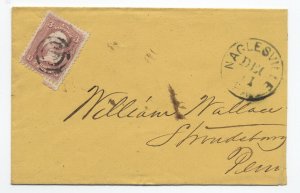 1860s Naglesville PA #65 cover DPO [S.4305]