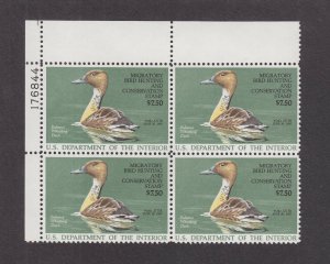 US RW53  Federal Duck Hunting Stamp Mint Plate Block of 4 VF-XF OG NH (002)