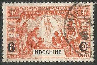 INDO-CHINA, 1931, used 6c on 90c, Surcharged Scott 141