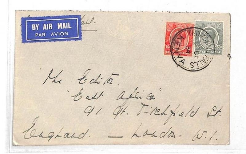 HH28 1934 BRITISH KUT Kenya *Thomsons Falls* Cover London {samwells-covers}PTS