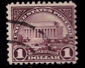 USA Scott 571 Used  1$ Lincoln Memorial stamp