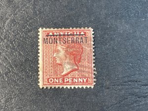 MONTSERRAT # 1-USED---RED---SINGLE---1876