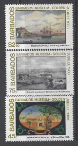 Barbados, Scott #620-622; Museum Paintings, MNH