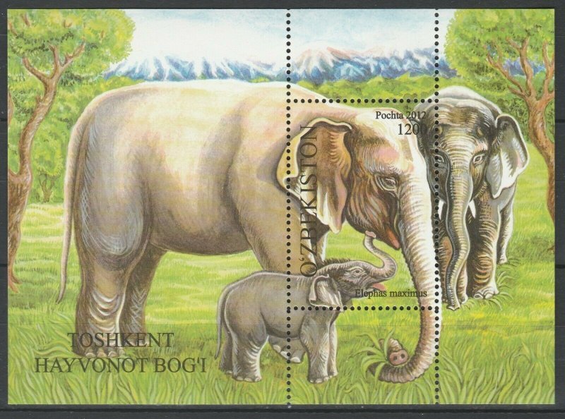 Uzbekistan 2012 Fauna Animals Elephant MNH Block