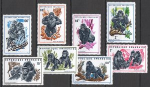 B0428 1970 Rwanda Fauna Wild Animals Monkeys Gorillas 1Set Mnh