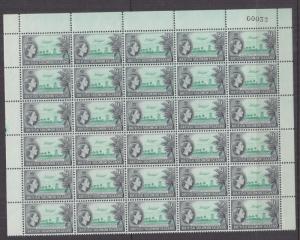 SOLOMON ISLANDS, 1964 QE, Henderson Airfield, 9d., upper Sheet # block of 30,mnh