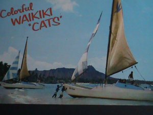 ​UNITED STATES-1967-FAMOUS WAIKIKI BEACH-HAWAII- PICTURE POST CARD WITH STAMP