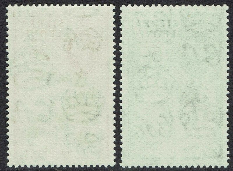 SIERRA LEONE 1956 QEII PICTORIAL 2/6 AND 5/- MNH **