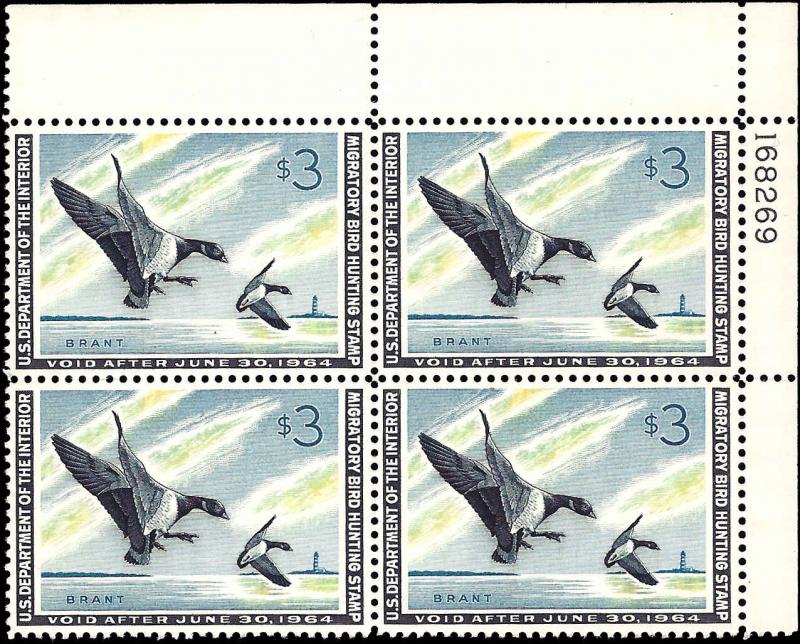 RW30 Mint,OG,NH... Plate Block of 4... SCV $450.00