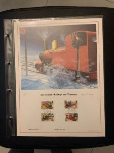 Isle of Man Railways and tramways  FDC panel big size, plastic holder