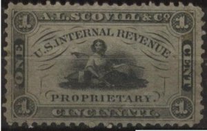 US RS220a 1¢ A.L.Scovill & Co. private die revenue stamp (1871)