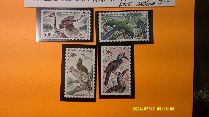 Mali 1965 Airmail Birds Scott# C25-C28 Complete VF-XF Mint Light Hinge