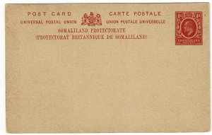 Somaliland 1904 1a postal card unused