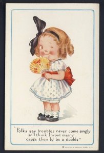 POSTAL HISTORY - little girl - G.G. Wiederseim? artist   POSTCARD