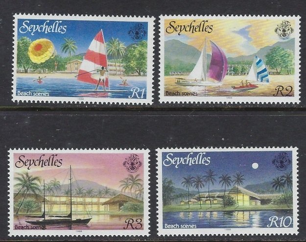 Seychelles 634-37 MNH 1988 Beach Scenes (ap6479)