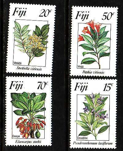 Fiji-Sc#505-8- id9-unused NH set-Flowers-1984-