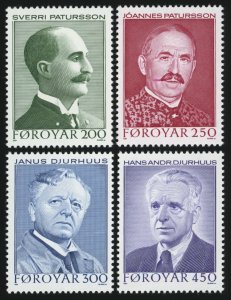 FAROE ISLANDS Sc 108-11 VF/MNH - 1984 Prominent Islanders - Complete Set