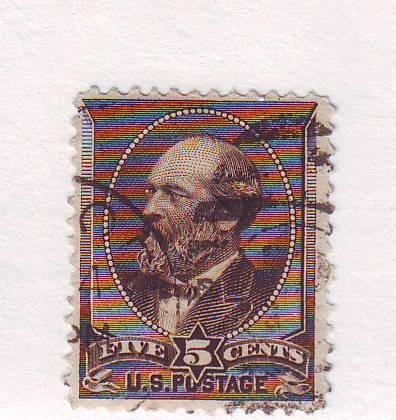 United States Sc205 1882 5 c Garfield stamp used