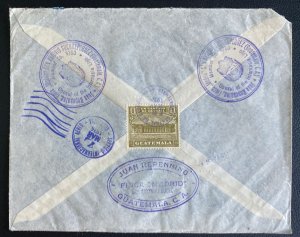 1934 San Antonio Guatemala Airmail Cover To Berlin Germany Pax Label