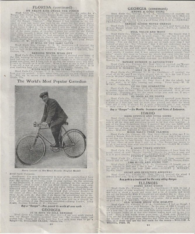 Circa 1918 - Meade Bicycles Sales Brochure - Ephemera 1189