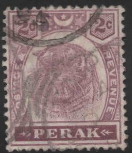 MALAYA Perak Scott 48 Used Tiger stamp