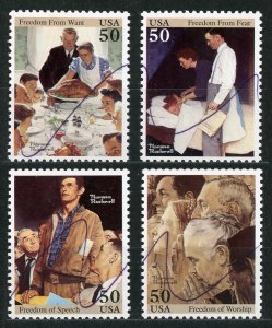 US 2840a-d Used : Singles, Complete Set