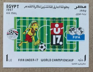 Egypt 1997 FIFA World Cup soccer MS, MNH. Scott 1651, CV $1.75