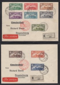 WC1_26362. SAN MARINO. 2 registered covers w. 1931 Sc. C1-C10 set. Diena certif.