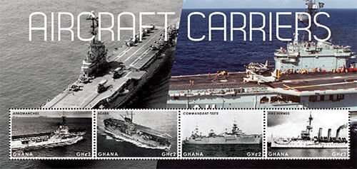 Ghana 2012 - Aircraft Carriers Stamp - Sheet of 4 - MNH