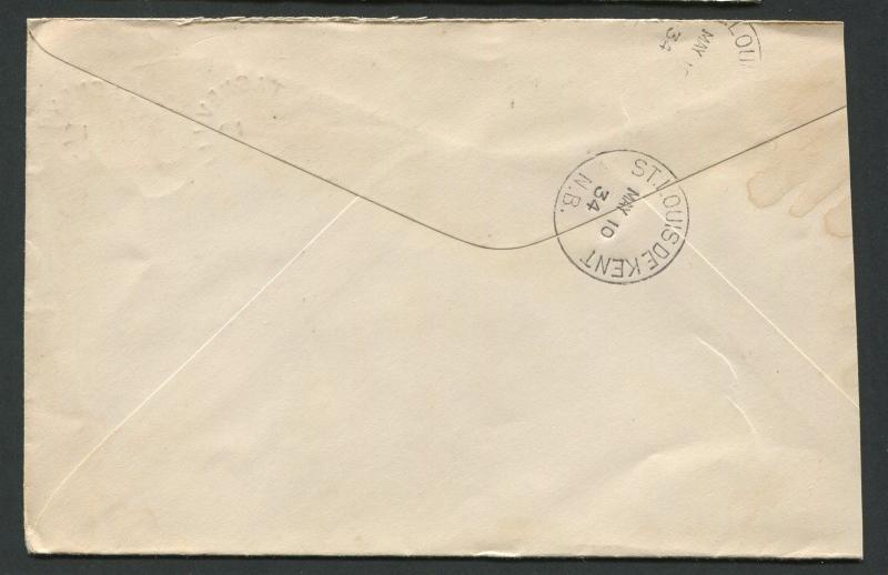 NEW BRUNSWICK SPLIT RING TOWN CANCEL COVER BRETAGNEVILLE