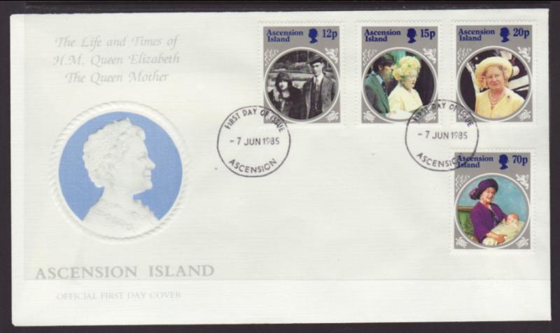 Ascension 372-375 Queen Mother U/A FDC