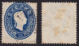 Austria - 1860 - Scott #16 - used - Franz Josef - dark blue shade