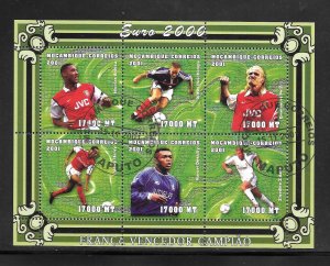 Mozambique #1422 CTO 2000 European Soccer Championships Souvenir Sheet (12338)