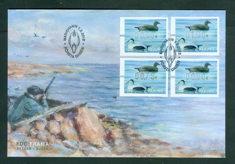 Aland. 2012 FDC.  Franking Labels. Hunting. Old Wooden Ducks