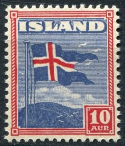 Iceland Sc#228 MNH, 10a rose red & gray bl, Country-specific Motifs (1939)