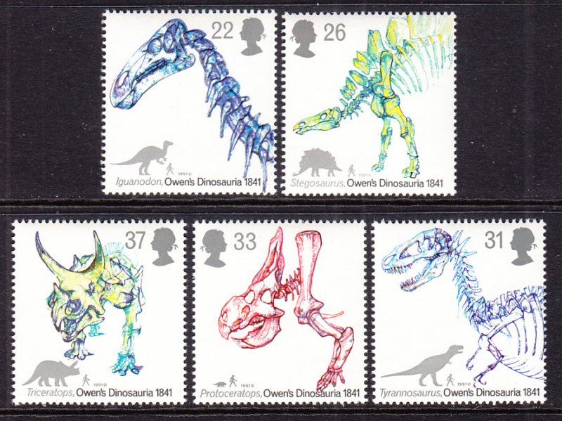 Great Britain 1387-1391 Dinosaurs MNH VF