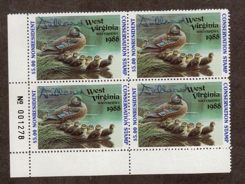 WV2A - West Virginia State Duck Stamp. P/B4.OG. Non Res. PNS A/S.#02 WV2APB4BLAS