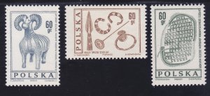 Poland 1461-63 MNH 1966 Ceramic Ram & Weapons & Ornaments Set VF