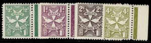 MALTA QEII SG D28-D31, 1967-70 DUES PERF 12 set, M MINT. Cat £50. MARGINALS