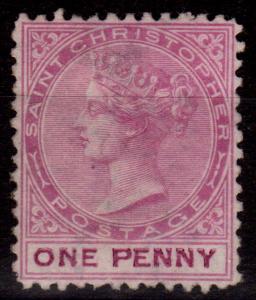 St Christopher 1871 1d Magenta SG2 P.12.5 Fine & Fresh Mtd Mint